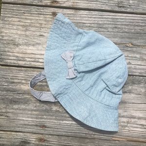Chambray sun hat with bow